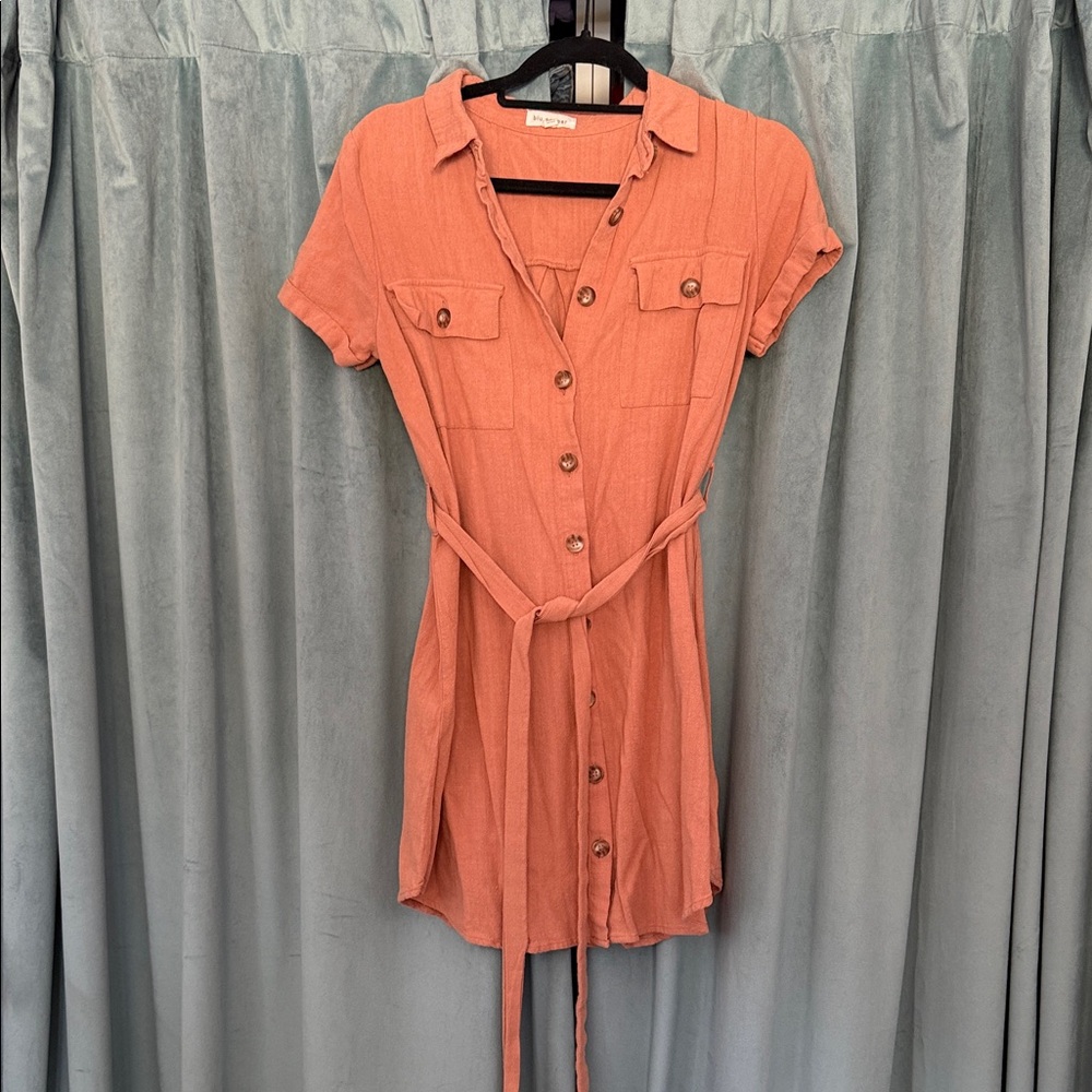 Blu Pepper Terracotta Short Sleeve Shirtdress